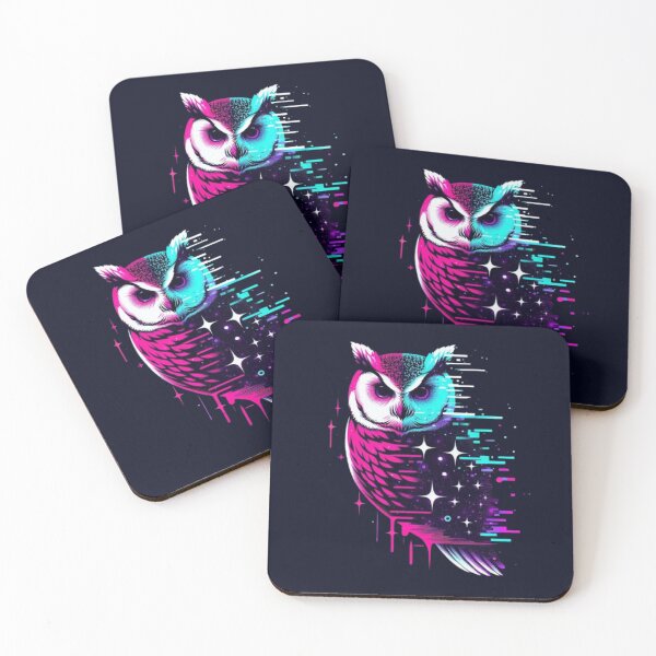 Item preview, Cosmic Owl – Neon Digital Symmetry Design designed and sold by Dogandesighn.