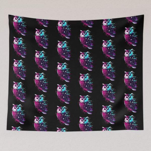 Item preview, Cosmic Owl – Neon Digital Symmetry Design designed and sold by Dogandesighn.