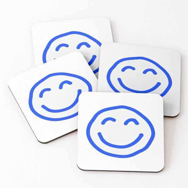 Item preview, Minimalist Blue Smiley Face | Simple Positive Vibes Aesthetic Line Art designed and sold by Bright Nest Studio.