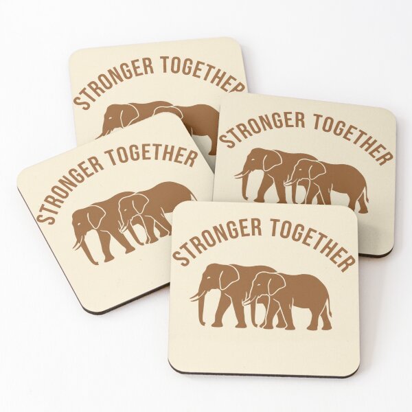 Item preview, Stronger Together Elephants Partnership Minimalist Line Art designed and sold by SavannaStrikes.