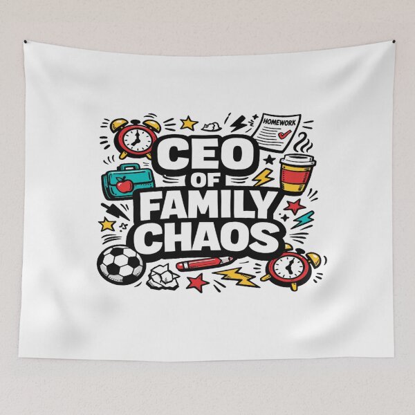 Item preview, CEO of Family Chaos Funny Parenting Design | Busy Mom Dad Humor Graphic designed and sold by Bright Nest Studio.