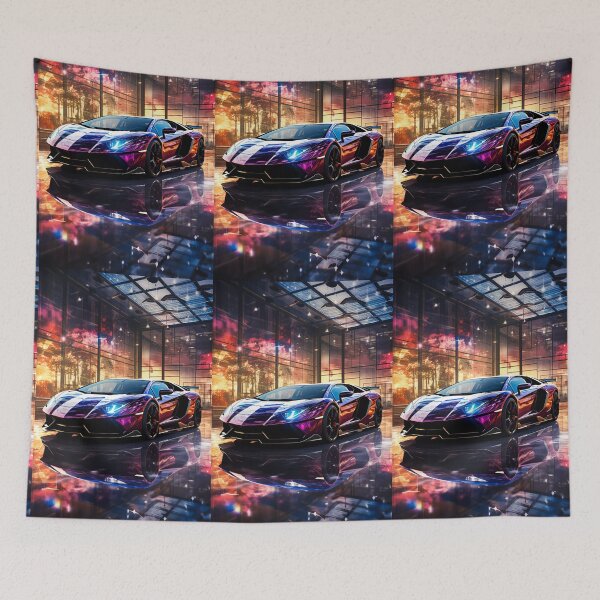Item preview, Copy of Vibrant Artistic Watercolor Car Painting With Colorful Neon Street Reflections designed and sold by RevUpDesign.