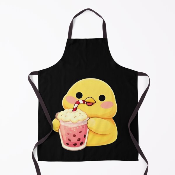 Item preview, Kawaii Yellow Chick Drinking Pink Boba Tea - Cute Chibi Bird Bubble Tea designed and sold by Trendora90.