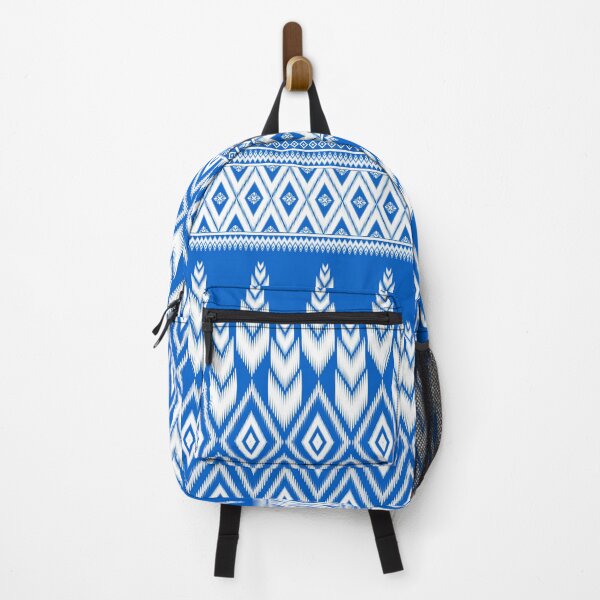 Item preview, Thai Ikat Royal Blue Geometric Traditional Textile Pattern designed and sold by NM-Beyond.