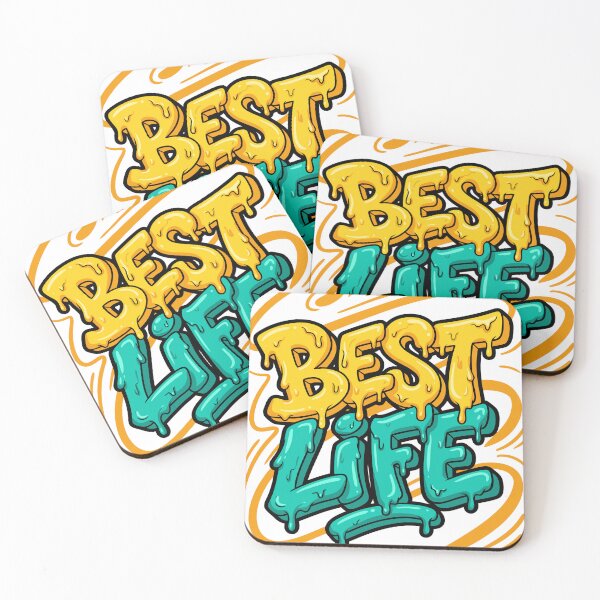Item preview, Best Life Dripping Graffiti Typography designed and sold by StormVape.