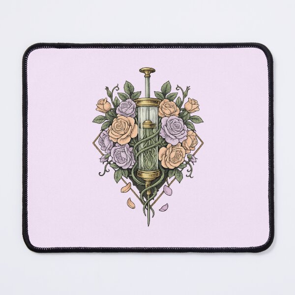 Item preview, Gothic Hourglass Rose Sword Dark Floral Art designed and sold by VibeMax.