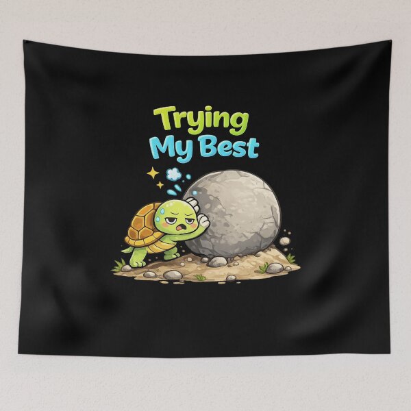 Item preview, Trying My Best – Cute Turtle Motivation Meme Design designed and sold by NarpLTD.