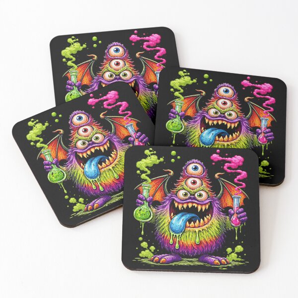 Item preview, Crazy Monster Scientist - Psychedelic Lab Experiment with Potion Bottles designed and sold by David Brookes Digital.