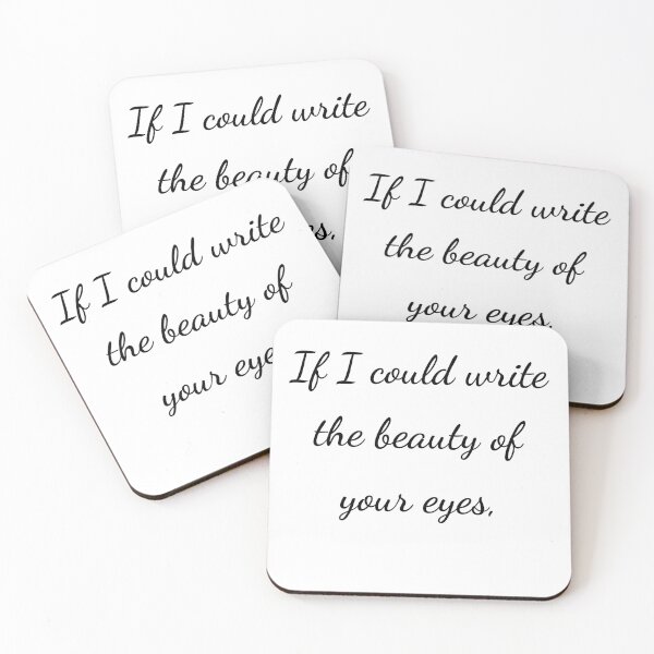Item preview, "If I could write the beauty of your eyes," - handwriting black designed and sold by ariksworld.