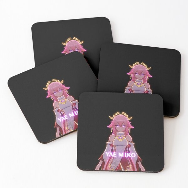 Item preview, Neon Kitsune Guuji Yae Miko - Fan Art Portrait designed and sold by EWCY store.