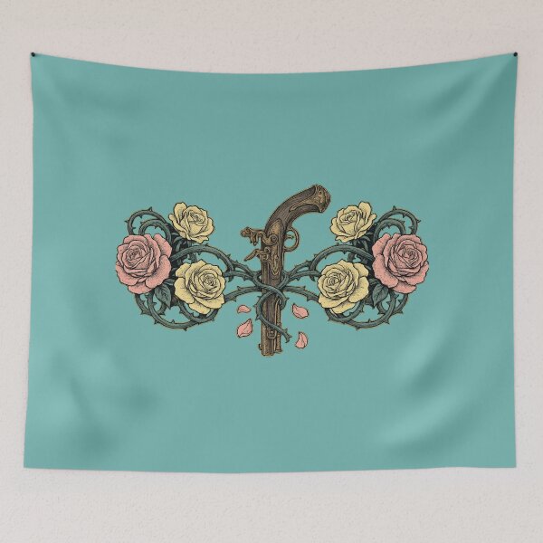 Item preview, Gothic Flintlock Pistol Rose Victorian Botanical Art designed and sold by VibeMax.