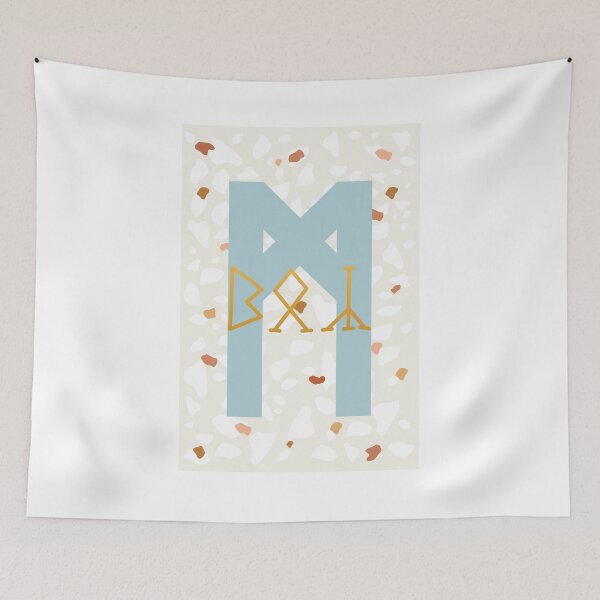 Item preview, Birthday card Boy runic M (Mannaz) designed and sold by TotalKejas.