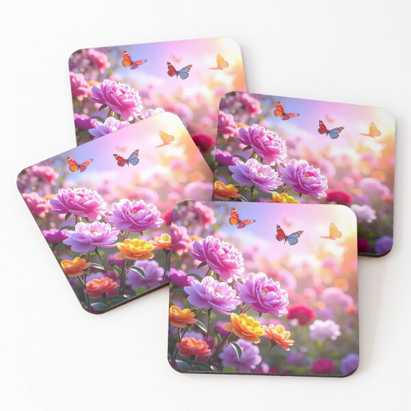 Item preview, Orange and pink Flowers with butterflies designed and sold by Creative Visualize.