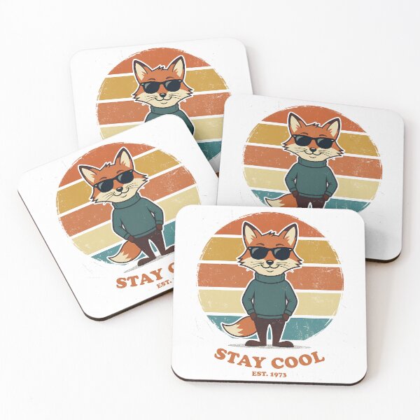 Item preview, Cool Fox Wearing Sunglasses Retro Vintage Sunset 70s Style designed and sold by seven things shop.