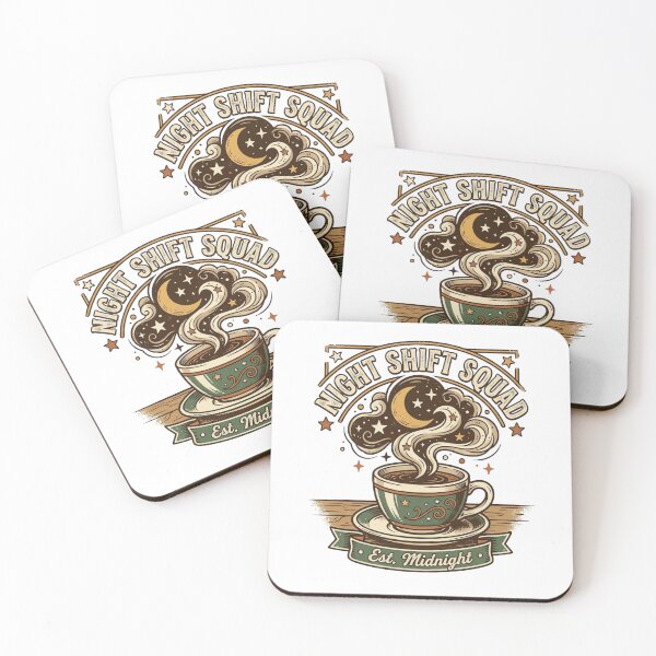 Item preview, Night Shift Squad Retro Coffee Moon Design designed and sold by urbinet.