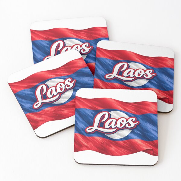 Item preview, Laos Flag Waving Design – Laos National Pride Graphic, Lao Heritage Artwork, Southeast Asia Flag Gift designed and sold by GarnerSupplyCo.