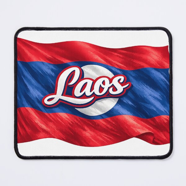 Item preview, Laos Flag Waving Design – Laos National Pride Graphic, Lao Heritage Artwork, Southeast Asia Flag Gift designed and sold by GarnerSupplyCo.