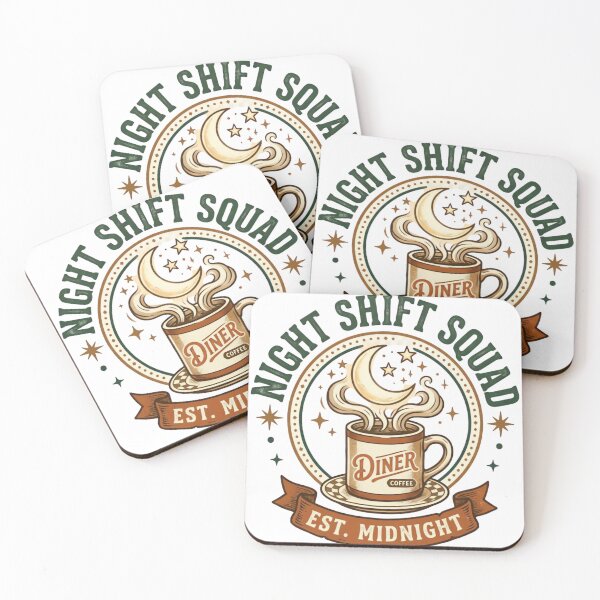 Item preview, Night Shift Squad Vintage Diner Coffee Moon Design designed and sold by urbinet.