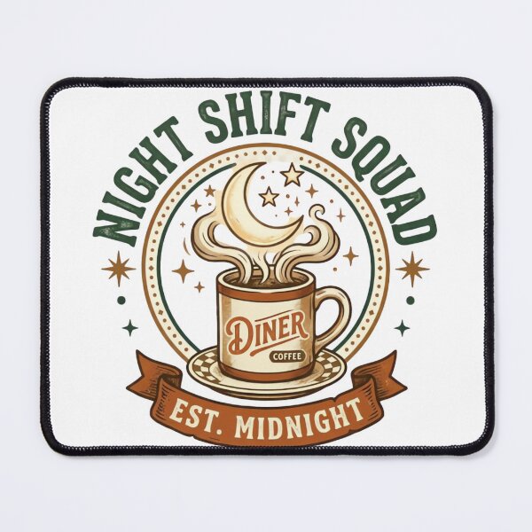 Item preview, Night Shift Squad Vintage Diner Coffee Moon Design designed and sold by urbinet.