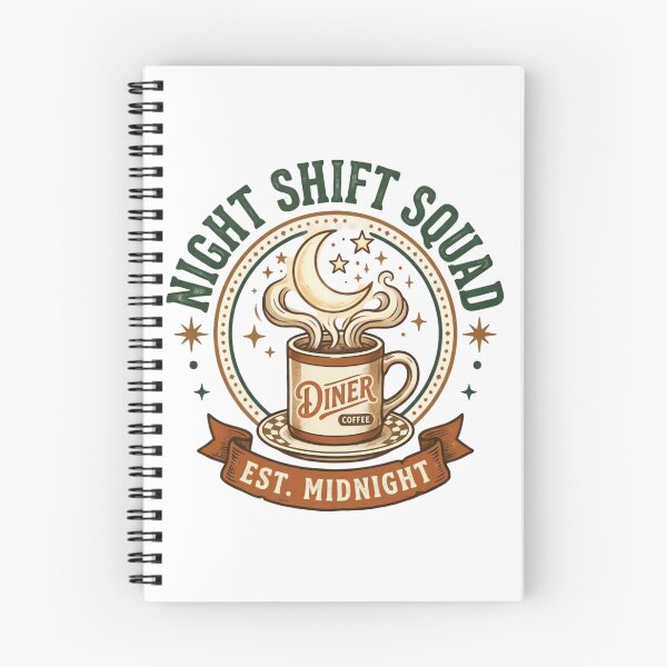 Item preview, Night Shift Squad Vintage Diner Coffee Moon Design designed and sold by urbinet.