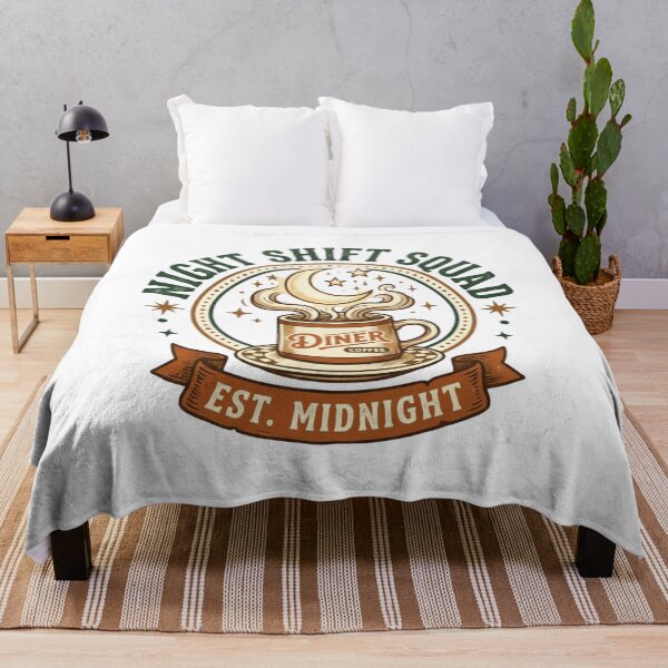 Item preview, Night Shift Squad Vintage Diner Coffee Moon Design designed and sold by urbinet.