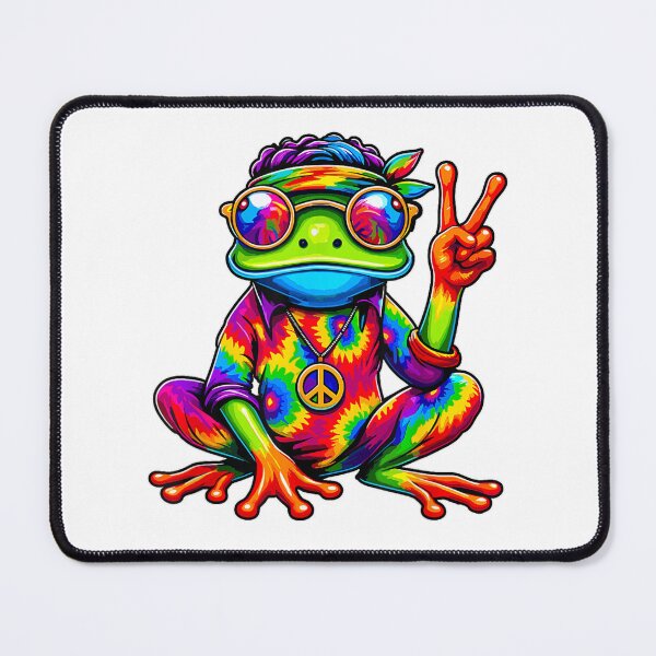 Item preview, Hippie Tie-Dye Frog, 70s Party & 60s Costume, Peace Sign designed and sold by alber-garnell.