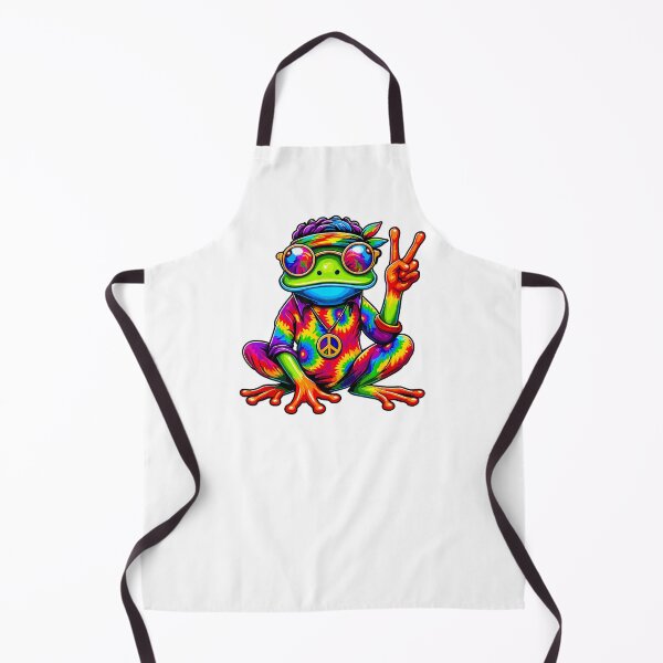Item preview, Hippie Tie-Dye Frog, 70s Party & 60s Costume, Peace Sign designed and sold by alber-garnell.