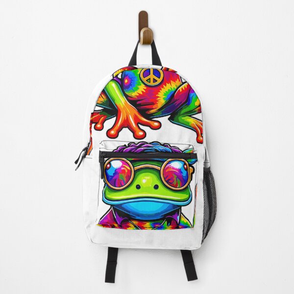 Item preview, Hippie Tie-Dye Frog, 70s Party & 60s Costume, Peace Sign designed and sold by alber-garnell.