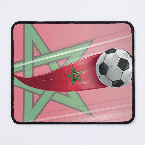 Item preview, Morocco flag with soccer ball with speed effect designed and sold by Doomko.
