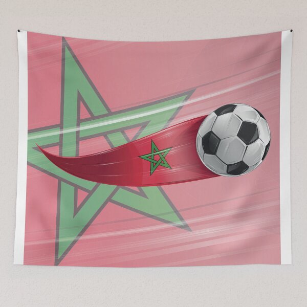 Item preview, Morocco flag with soccer ball with speed effect designed and sold by Doomko.
