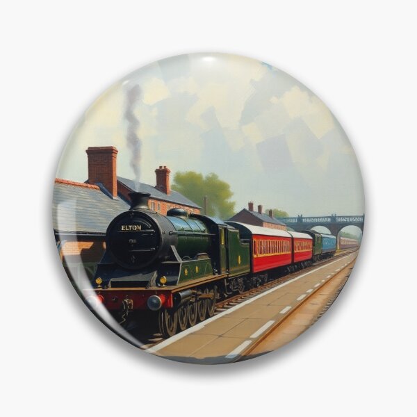 Item preview, Elton and Orston railway station, with a steam train. designed and sold by oldMastersofart.
