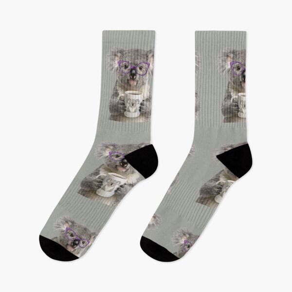 Item preview, Cute Koala with Glasses Drinking Coffee – Funny Animal Lover Design designed and sold by johnnie2749.