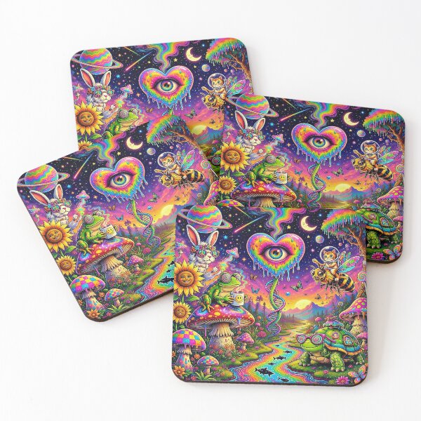 Item preview, Psychedelic Cosmic Garden - Trippy Animals, Rainbow River & Melting Heart Eye Art designed and sold by David Brookes Digital.