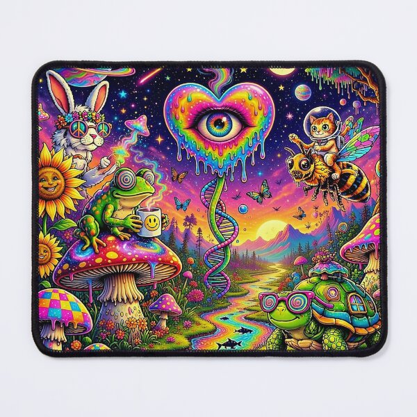Item preview, Psychedelic Cosmic Garden - Trippy Animals, Rainbow River & Melting Heart Eye Art designed and sold by David Brookes Digital.