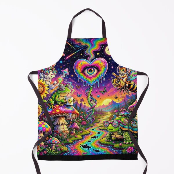 Item preview, Psychedelic Cosmic Garden - Trippy Animals, Rainbow River & Melting Heart Eye Art designed and sold by David Brookes Digital.