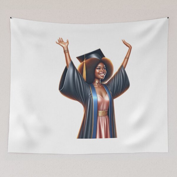 Item preview, Stylish Graduate in Pink Dress and Academic Robe designed and sold by Lulunza.