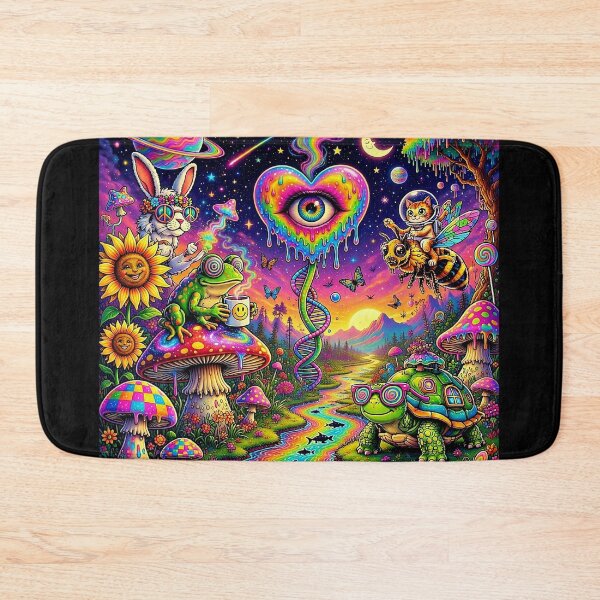 Item preview, Psychedelic Cosmic Garden - Trippy Animals, Rainbow River & Melting Heart Eye Art designed and sold by David Brookes Digital.
