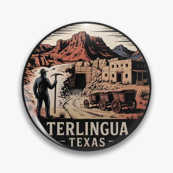 Item preview, Terlingua Texas: Retro Desert Mining Ghost Town Badge designed and sold by CircinusStore.