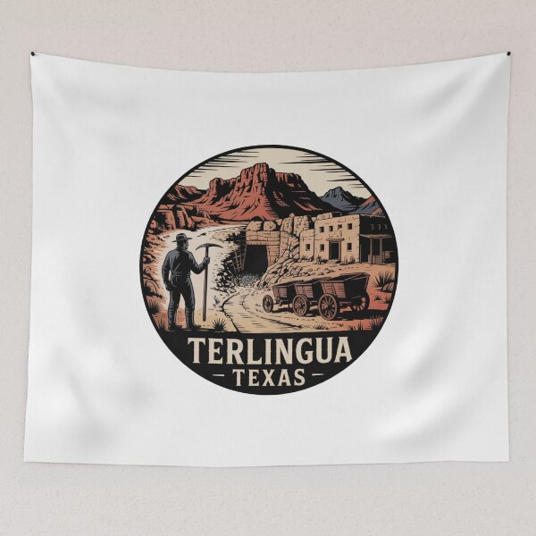 Item preview, Terlingua Texas: Retro Desert Mining Ghost Town Badge designed and sold by CircinusStore.