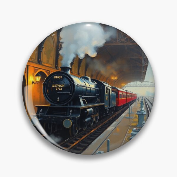 Item preview,  Denton railway station, with a steam train. designed and sold by oldMastersofart.