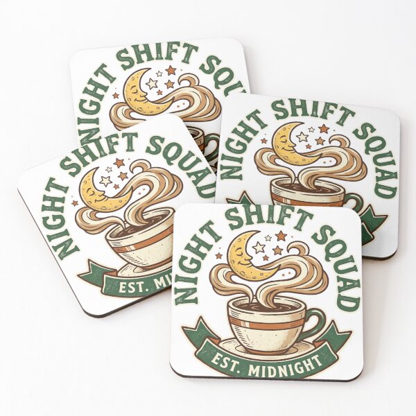 Item preview, Night Shift Squad Cute Moon Coffee Design – designed and sold by urbinet.