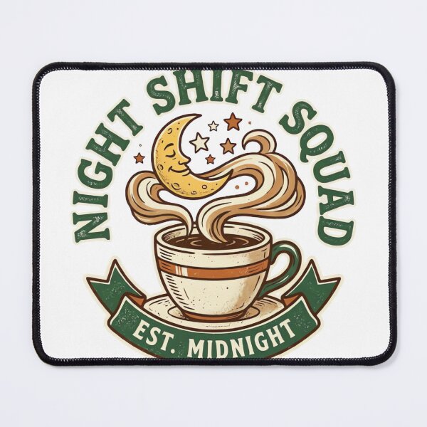 Item preview, Night Shift Squad Cute Moon Coffee Design – designed and sold by urbinet.