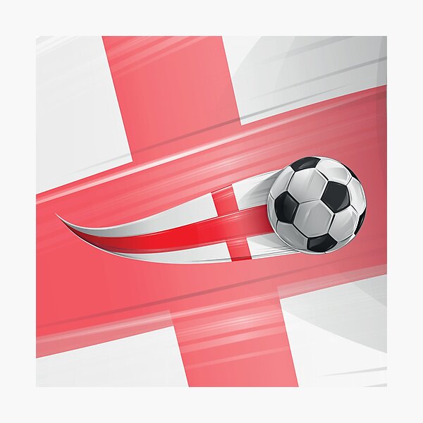 Artikelvorschau, Fußball mit der englischen Flagge, futuristischer Effekt entworfen und verkauft von Doomko.
