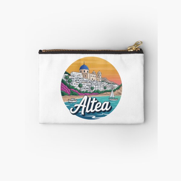 Item preview, Altea Spain: Mediterranean Sunset Coastal Village Badge designed and sold by CircinusStore.