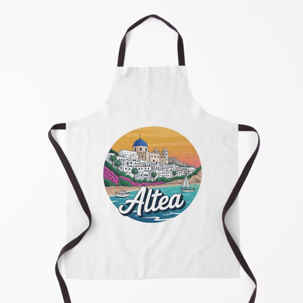 Item preview, Altea Spain: Mediterranean Sunset Coastal Village Badge designed and sold by CircinusStore.