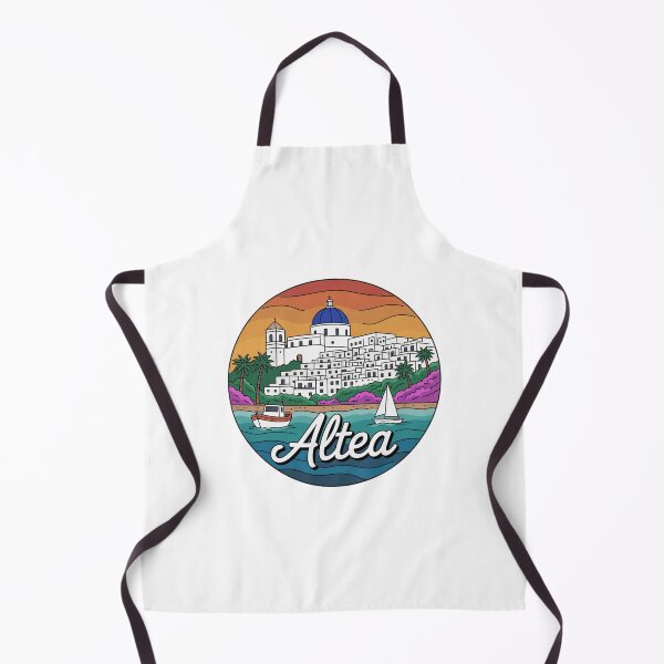 Item preview, Altea Spain: Sunset Coastal Village Badge designed and sold by CircinusStore.
