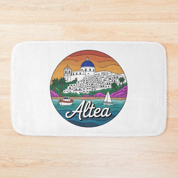 Item preview, Altea Spain: Sunset Coastal Village Badge designed and sold by CircinusStore.