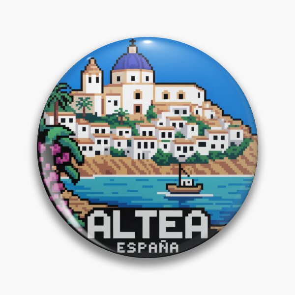 Item preview, Altea España: Pixel Art Mediterranean Coastal Village designed and sold by CircinusStore.