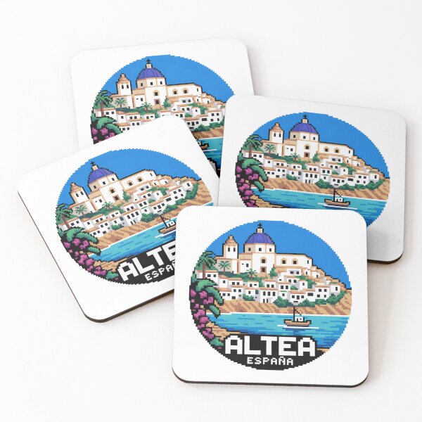 Item preview, Altea España: Pixel Art Mediterranean Coastal Village designed and sold by CircinusStore.