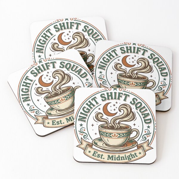 Item preview, Night Shift Squad Vintage Coffee Moon Design designed and sold by urbinet.